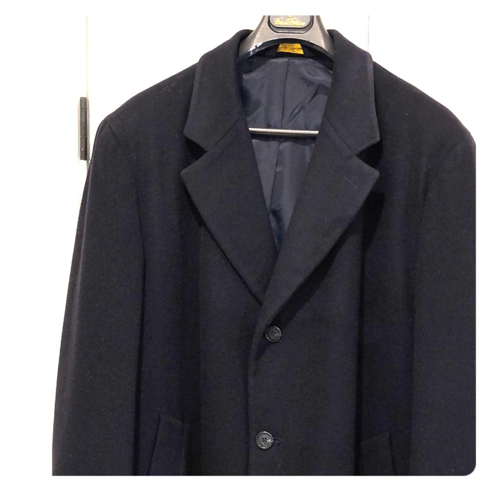 Brooks Brothers Classic Wool Navy Blue Topcoat